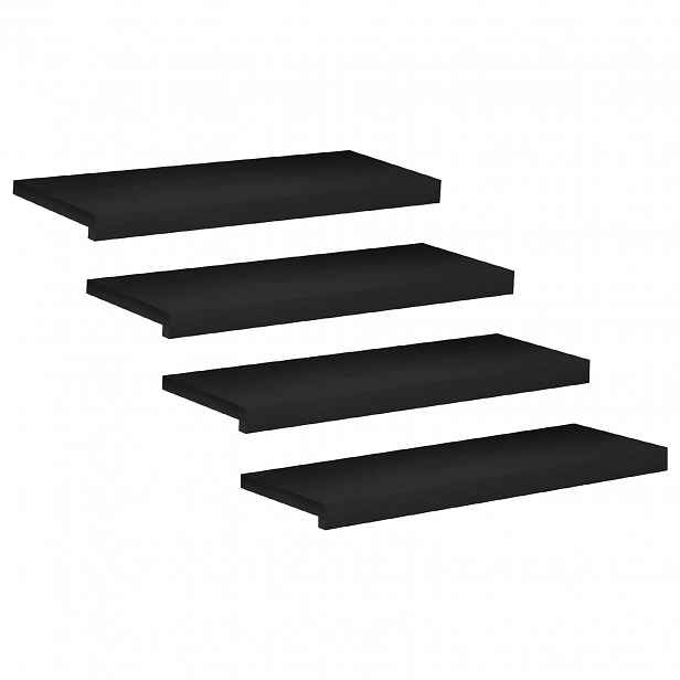 vidaXL Schodišťové nášlapy 4 ks 80 x 25 x 2 cm Černá