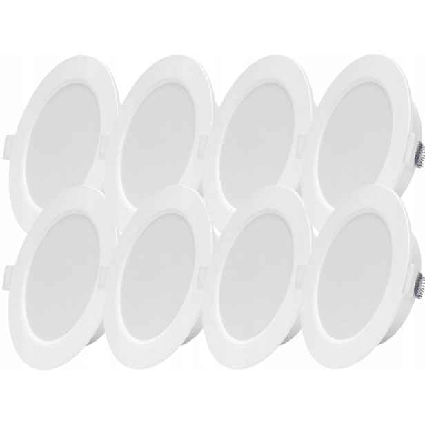 8x plochá stropní Led lampa 6W Slim Studená 6500K
