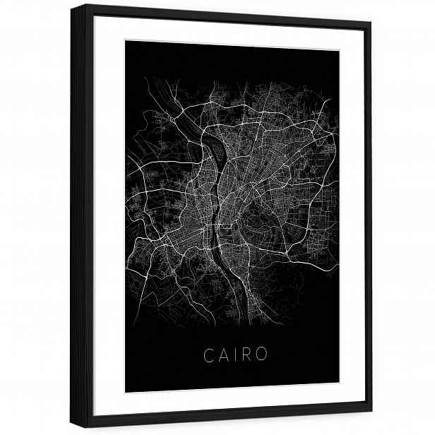 3D Obraz V Černém Rámečku Passe Partout Město Ulice Černobílé 60x40