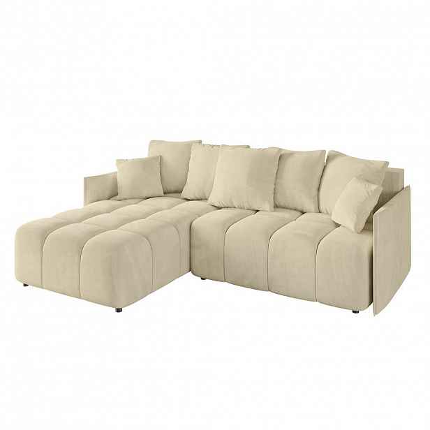ALTDECOR ROHOVÁ SEDACÍ SOUPRAVA s otomanem vlevo LONLI-L 251x189x68 šedohnědý velur