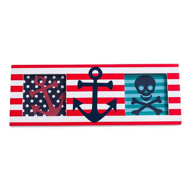Červený dřevěný rámeček 24x9 cm Pirate – Premier Housewares