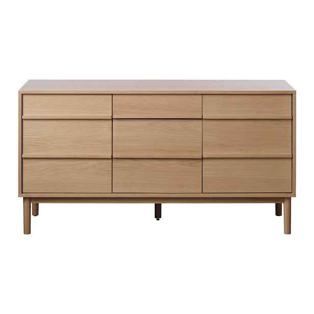 Nízká komoda v dekoru dubu v přírodní barvě 75x140 cm Ponza – Unique Furniture