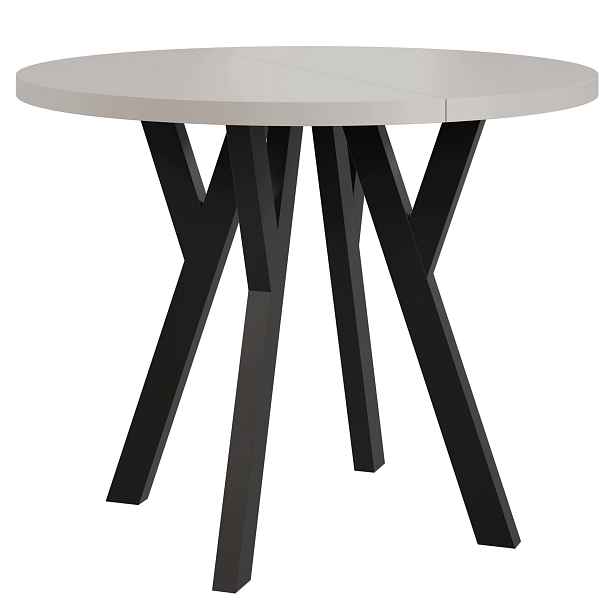 Stůl kulatý rozkládací 80/160 moderní Perlume Kaszmir loft fi80
