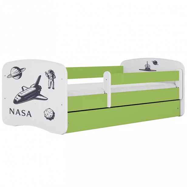 Dětská postel Babydreams+SZ+M zelená 80x180 Nasa