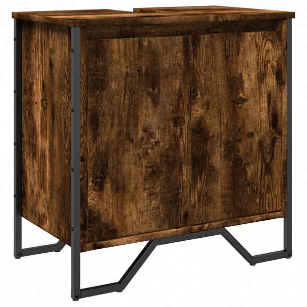 vidaXL Koupelnová skříňka pod umyvadlo kouřový dub 60x35x60cm kompozit