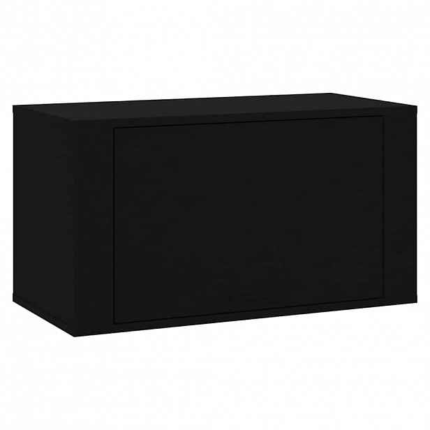 vidaXL Nástěnný botník černý 70 x 35 x 38 cm kompozitní dřevo