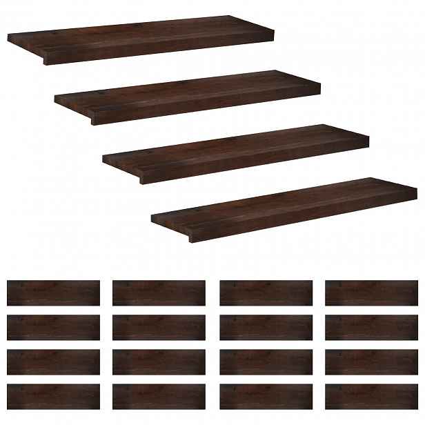 vidaXL Schodišťové nášlapy 20 ks 100 x 25 x 2 cm Tmavě hnědá