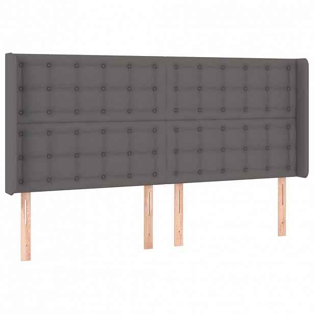 vidaXL Čelo postele typu ušák šedé 203x16x118/128 cm umělá kůže