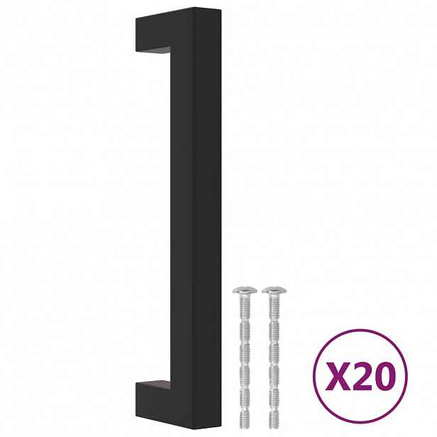 vidaXL Nábytkové úchytky 20 ks černé 128 mm nerezová ocel