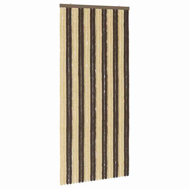 vidaXL Záclona proti hmyzu Chenille Tmavě hnědá a béžová 100 x 220 cm