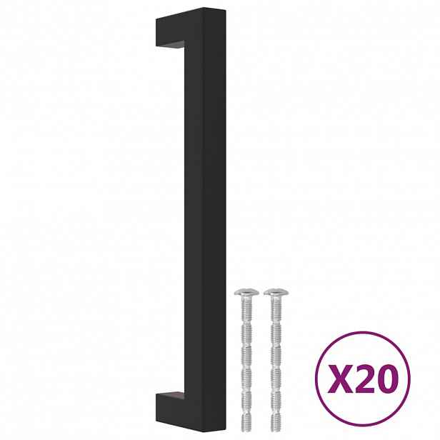 vidaXL Nábytkové úchytky 20 ks černé 160 mm nerezová ocel