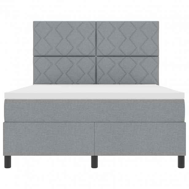 vidaXL Postel s boxspringem s matrací Světle šedá 160 x 200 cm textil