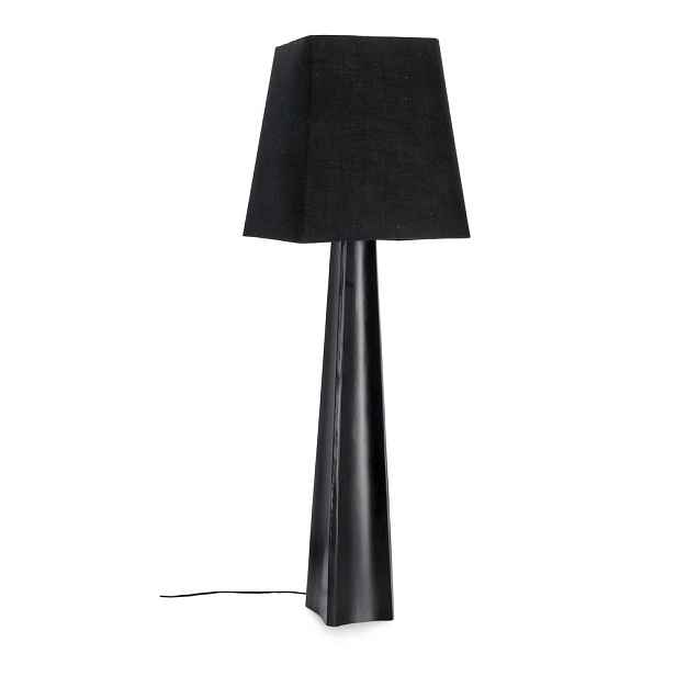 Černá stojací lampa s textilním stínidlem (výška 151 cm) Tripura – Bizzotto