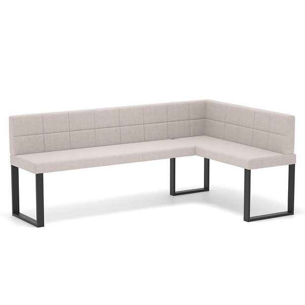 Idohome ROHOVÁ LAVICE SANA U pravá tkanina prošívaná, 128/168 cm, béžová