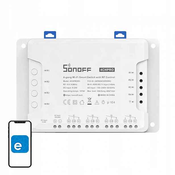 Inteligentní WiFi přepínač Sonoff 4CHPROR3