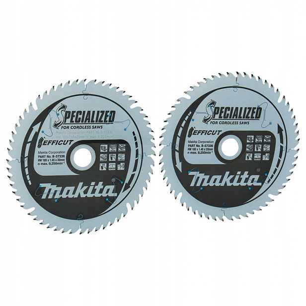 Kotoučová pila Makita B-57336-2 165x1,45x20mm 56T s vidlicí Efficut 2 ks