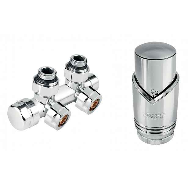Novaservis - Připojovací set na topná tělesa se středovým připojením, rozteč 50 mm, chrom ZTD30CR