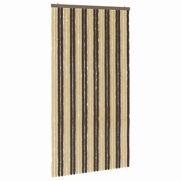 vidaXL Záclona proti hmyzu Chenille Tmavě hnědá a béžová 118 x 220 cm