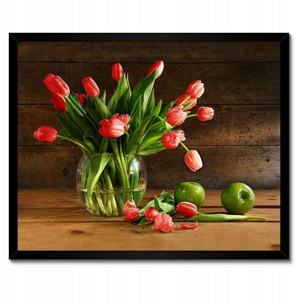 Plakáty v rámu 50x40 Červené tulipány