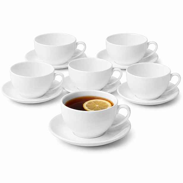6 x velký Šálek s podšálkem na kávu a čaj 400 ml Wilmax