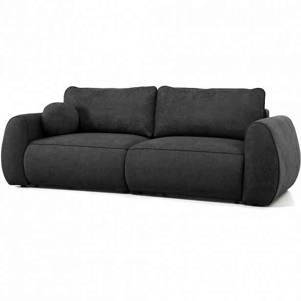Beautysofa ROZKLÁDACÍ POHOVKA Bravo, 3místná s rohovou funkcí a 2 úložnými prostory, černá