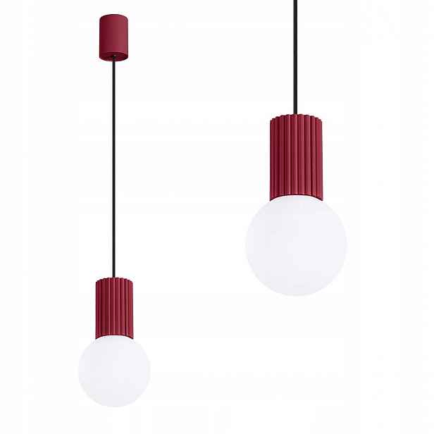 Elegantní závěsná lampa Halo burgundský moderní styl do obývacího pokoje Sollux