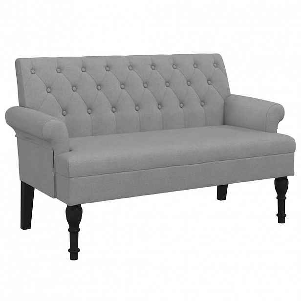 vidaXL Lavice s opěradlem světle šedá 120 x 62 x 75,5 cm textil