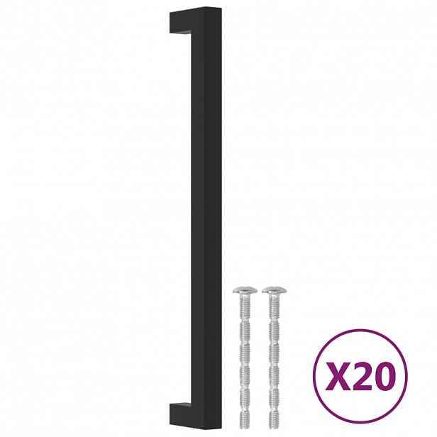 vidaXL Nábytkové úchytky 20 ks černé 224 mm nerezová ocel