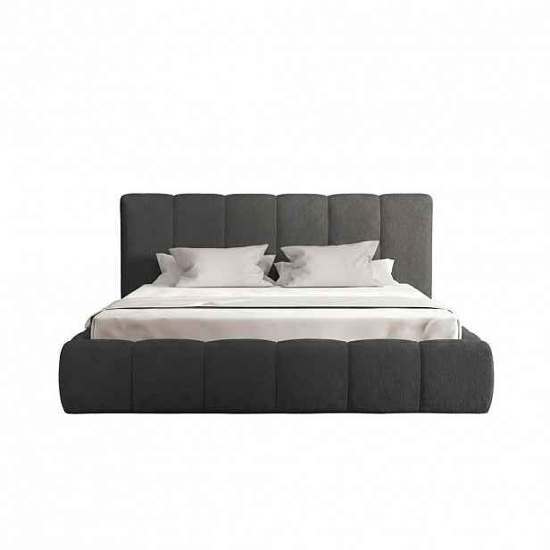 Fedve POLSTROVANÁ POSTEL LOGRO 160x200 cm, Antracit