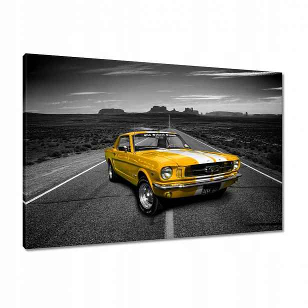 Obrazy 90x60 Oldtimer žlutý Ford Mustang