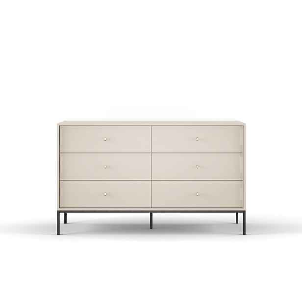 Piaski Komoda Mono II 154 cm se zásuvkami béžová/černá