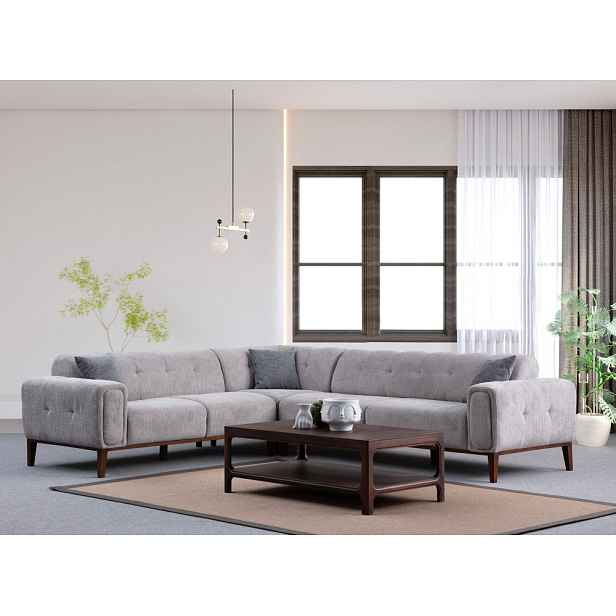Rohová sedací souprava Athena Corner L2-C-3R - Light Grey