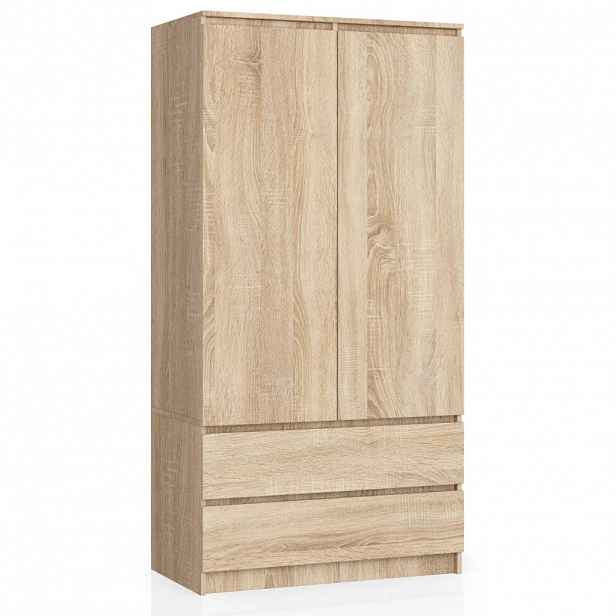 Šatní skříň se šuplíky 90 cm LOTA - dub sonoma