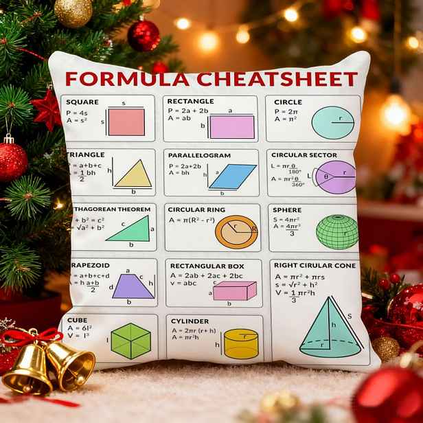 TEMU Bezrámový geometrický polštář s rychlým odkazem na formule, oboustranný potisk s kreslenými postavičkami, potah na polštář na pohovku, perfektní
