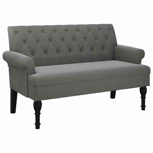 vidaXL Lavice s opěradlem tmavě šedá 120 x 62 x 75,5 cm látka