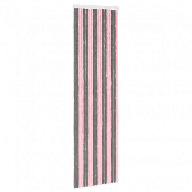vidaXL Záclona proti hmyzu Chenille Stříbrně šedá a růžová 56 x 200 cm