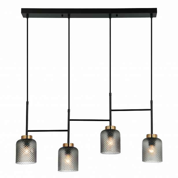 Závěsná Lampa Skleněná Černá Šedá Kovová Obývací Pokoj Ložnice Jídelna