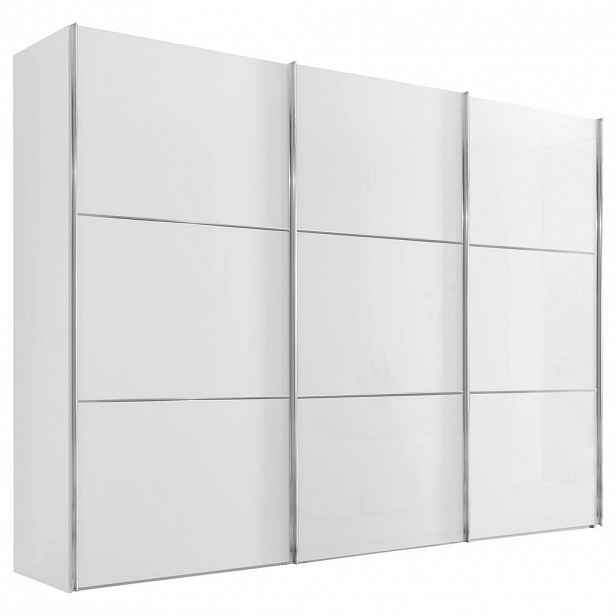 Moderano SCHWEBETÜRENSCHRANK Glasfront, bílá, 249/222/68 cm - Šatní skříně - 000531006076