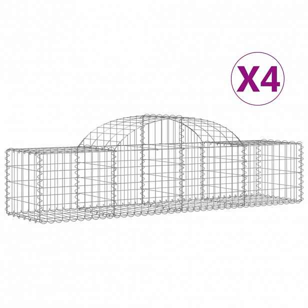 vidaXL Klenuté gabionové koše 4 ks 200x50x40/60 cm pozinkované železo
