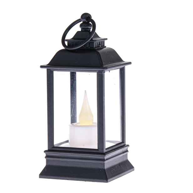 Lucerna s LED svíčkou Cremona černá, 6 x 13 cm
