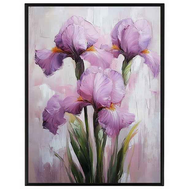 Plakát Rámeček Hliník Příroda Zahrada Louka Květiny Růžové Kosatce Kytice 60x80