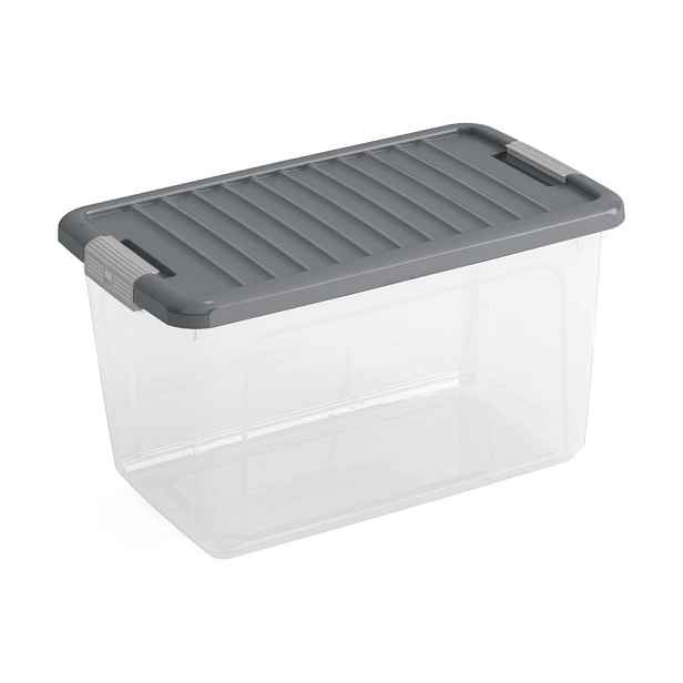 Plastový úložný box s víkem 49x30x28,5 cm W box M – KIS