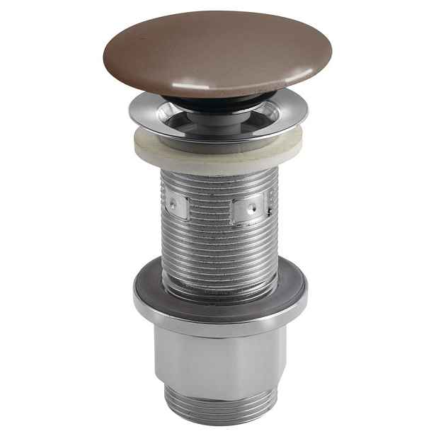 Sapho Umyvadlová výpust 5/4“, click-clack, betonová zátka, 10-80mm, tmavě hnědá pololesk