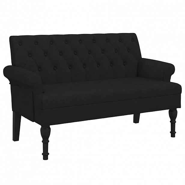 vidaXL Lavice s opěradlem černá 120 x 62 x 75,5 cm látka
