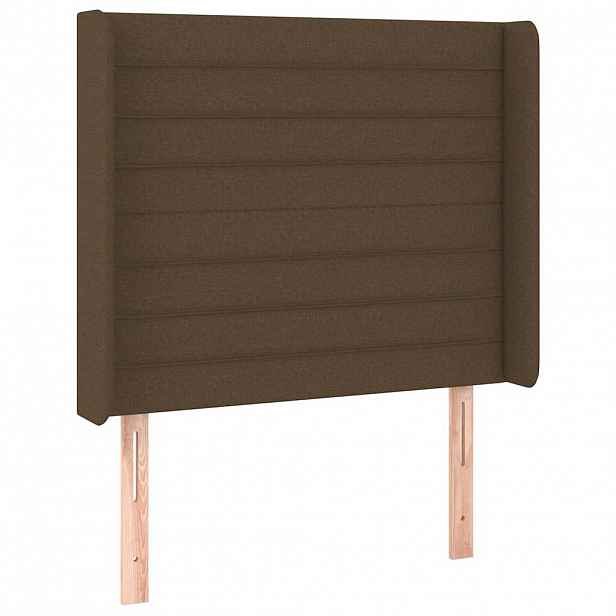 vidaXL Čelo postele typu ušák tmavě hnědé 83x16x118/128 cm textil