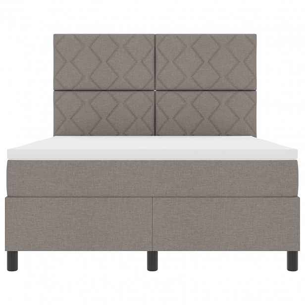 vidaXL Postel s boxspringem s LED pásky Taupe 160 x 200 cm textil
