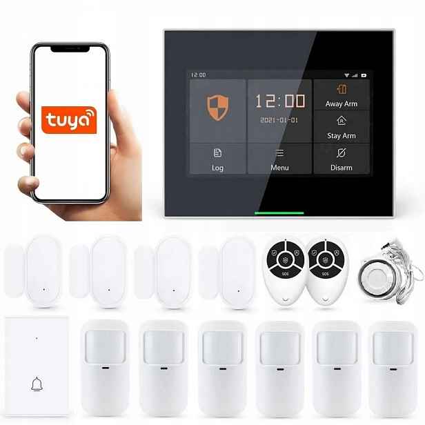 Alarmový Systém LCD 4.3' Gsm WiFi Sms Zvonek Tuya Smart V Polštině 6xPIR