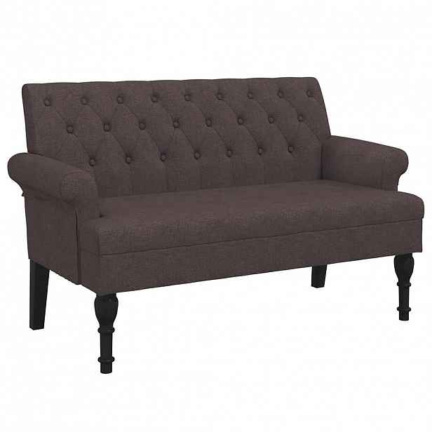 vidaXL Lavice s opěradlem tmavě hnědá 120 x 62 x 75,5 cm textil