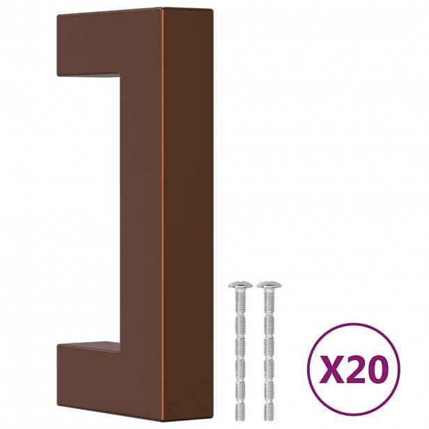 vidaXL Nábytkové úchytky 20 ks bronzové 64 mm nerezová ocel