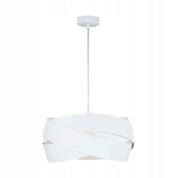 Závěsná lampa bílá kovová kulatá 40 cm nad stůl, moderní Zuma Line